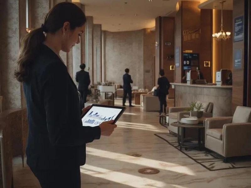 Settore Hospitality: manager con tablet in hotel